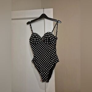 Black and White Polka Dot Swimsuit